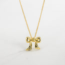 Copper Bow Shape Pendant Necklace