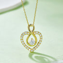 1 Carat Moissanite 925 Sterling Silver Heart Shape Necklace
