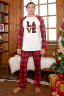 LOVE Graphic Top and Plaid Pants Set
