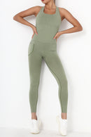 Crisscross Wide Strap Active Jumpsuit