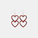 Cutout Heart Shape Wood Earrings