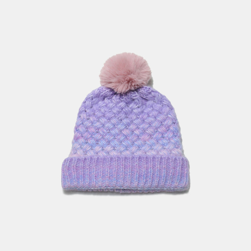 Gradient Knit Hat with Pompom