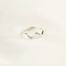 925 Sterling Silver Inlaid Zircon Wave Shape Ring