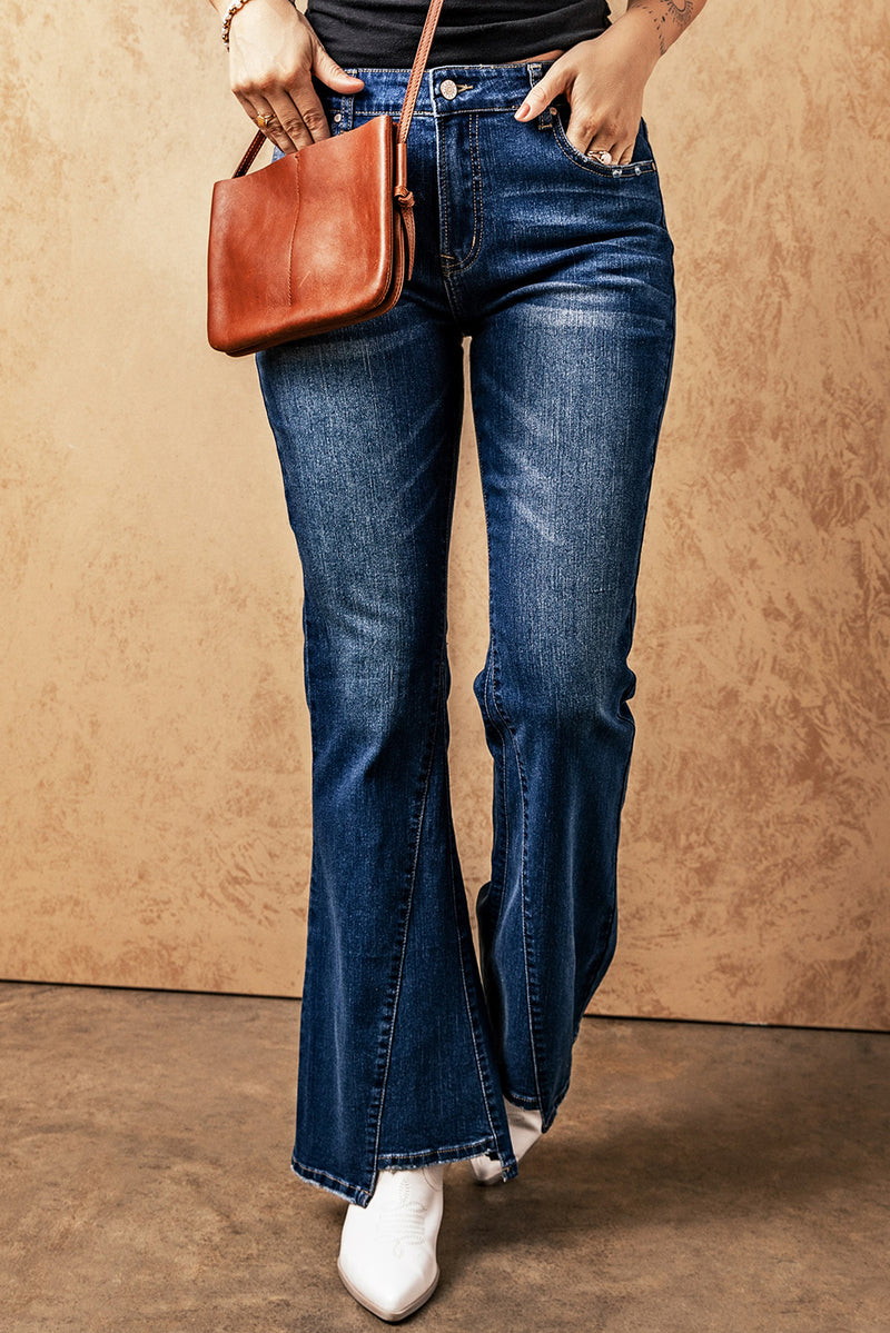 Baeful High Rise Flare Jeans with Pockets