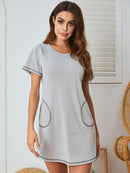 Round Neck Short Sleeve Lounge Dress