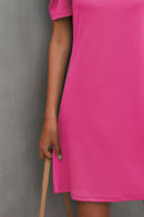 Round Neck Puff Sleeve Mini Dress