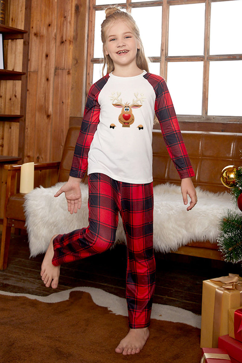 Rudolph Graphic Long Sleeve Top and Plaid Pants Set