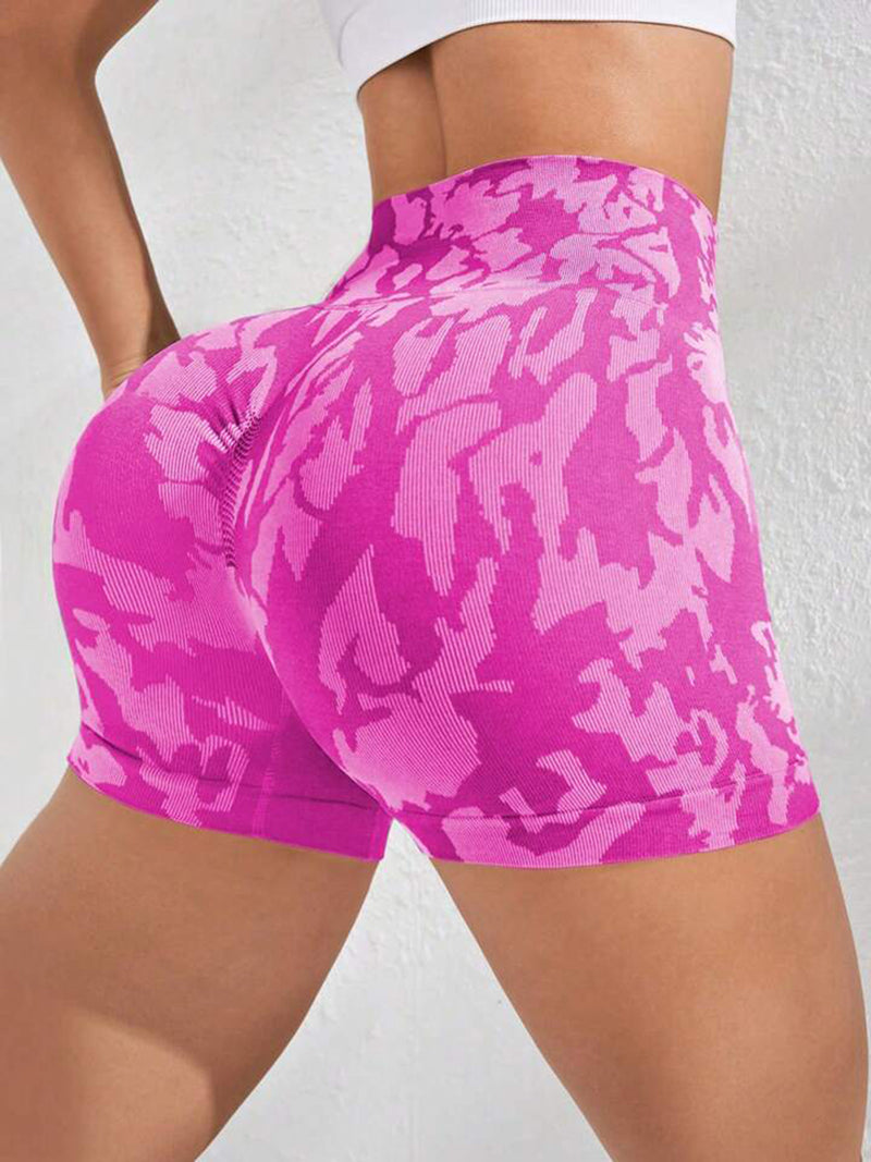 Printed High Waist Active Shorts