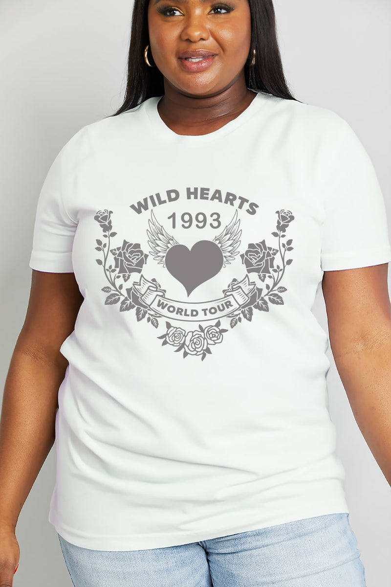 Simply Love Full Size WILD HEARTS 1993  WORLD TOUR Graphic Cotton Tee