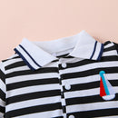 Embroidered Collared Neck Short Sleeve Romper