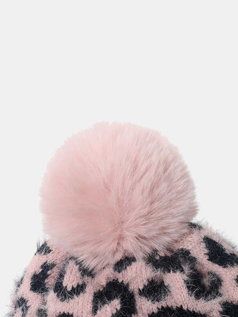 Leopard Hat with Pompom