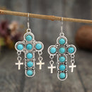 Artificial Turquoise Cross Shape Earrings
