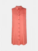 Snap Down Sleeveless Mini Dress