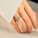 Double-Layered Zircon 925 Sterling Silver Ring