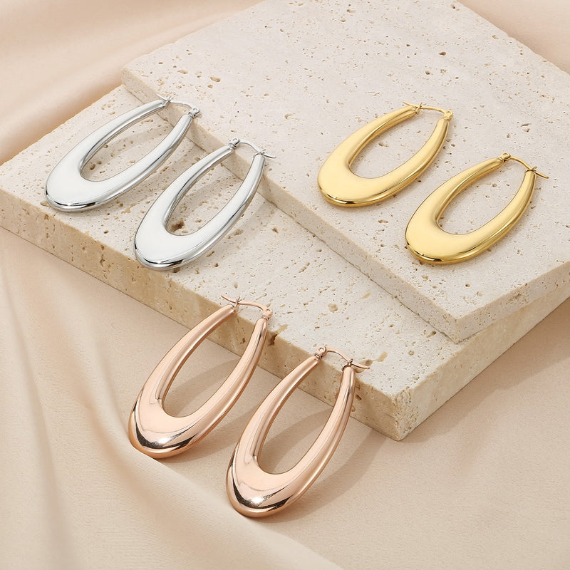 Stainless Steel Hinged Hoop Earrings