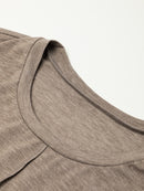 Exposed Seam Round Neck Mini Dress