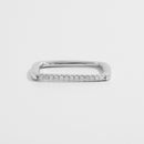 925 Sterling Silver Zircon Square Ring