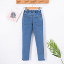 Kids Hem Detail Elastic Waist Jeans