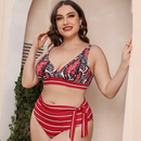 Large Size Women's Sexy Print Split Swimwear