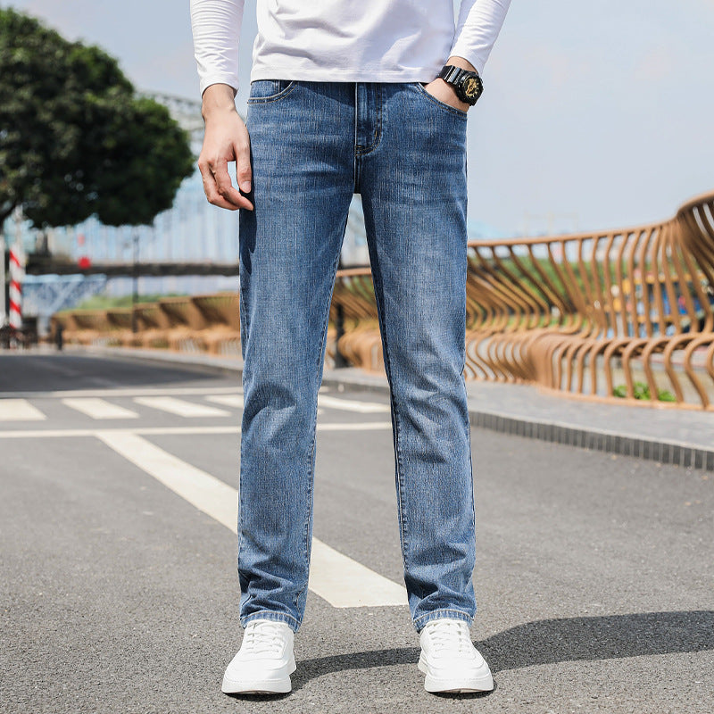 Soft And Comfortable Straight Stretch Jeans
