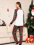 Full Size Reindeer Graphic Top and Plaid Pants Set