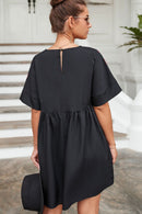 Floral Short Sleeve Babydoll Dress