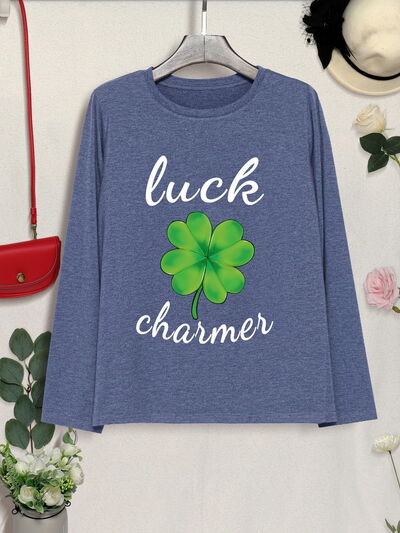 LUCK CHARMER Lucky Clover Round Neck T-Shirt