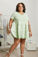 Sew In Love Breathtaking Views Full Size Tiered Mini Dress in Mint