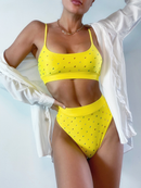 Women's Print Cami Top & Triangle Bikini Set