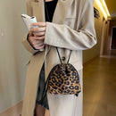 Drawstring Leopard Crossbody Bag