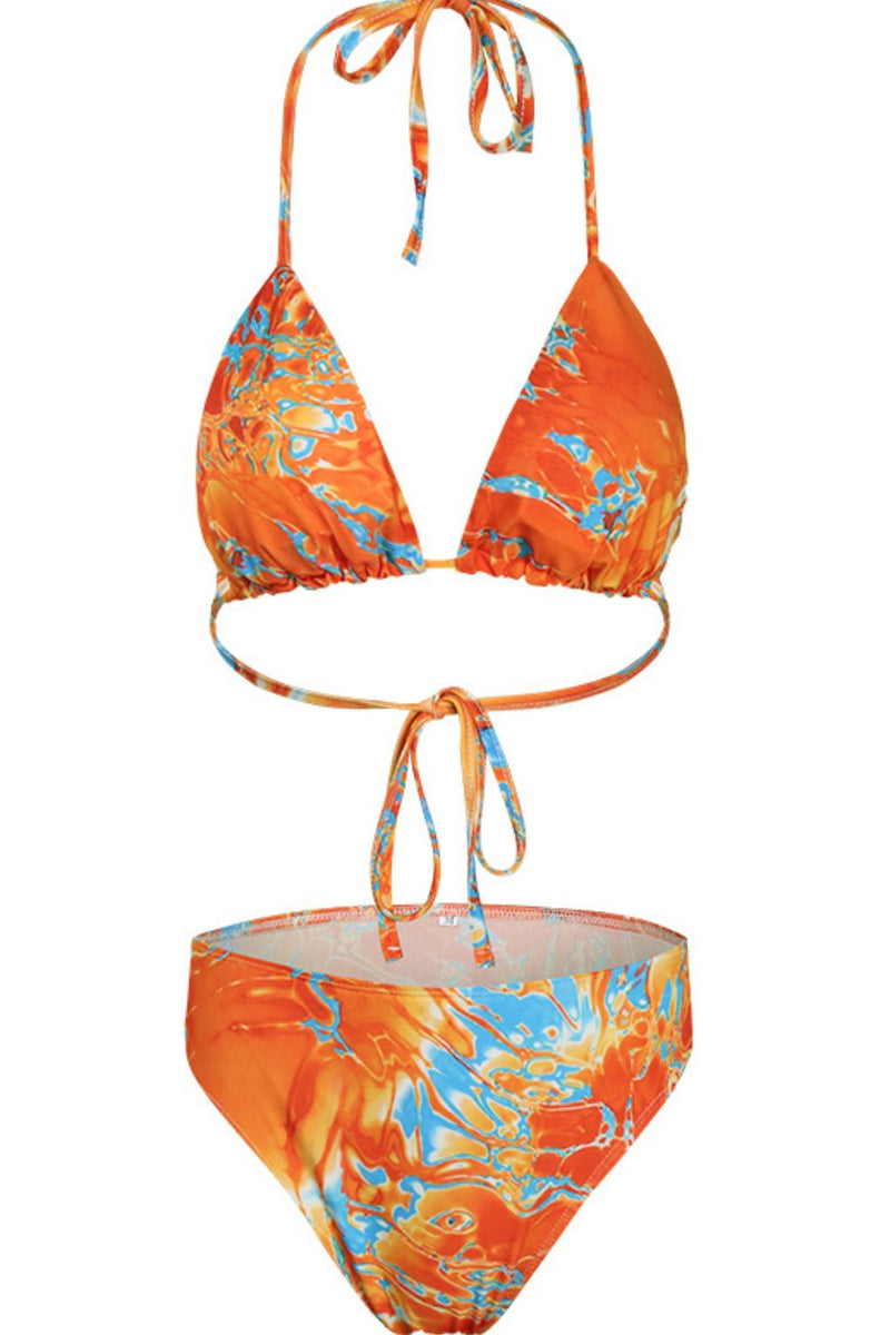 Printed Three-Piece Swimsuit with Bolero