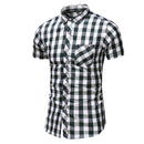 Oversized men's new casual plaid shirt