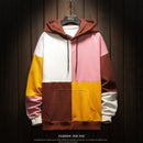 Fleece men's color block hoodie