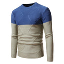 Stitching Contrast Men's Bottoming Shirt Round Neck Long-Sleeved Sweater