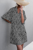 Printed Bell Sleeve Tiered Babydoll Dress