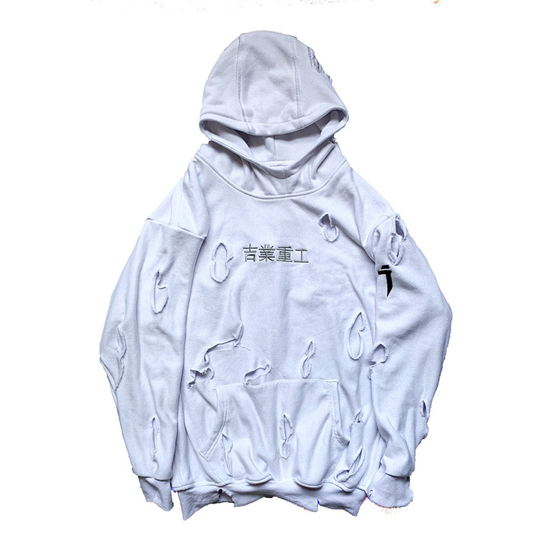 Ripped Hoodie Men Fall Popular Hip-hop