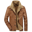 Plush thick leather jacket