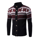 Mens Christmas Casual Slim Fit Knitted Snowflake Sweater