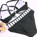 Women's Color-blocking Push-up Bikini Set