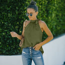 Printed Sleeveless Halter Neck Top