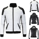 Men's stand-up collar PU motorcycle leather jacket