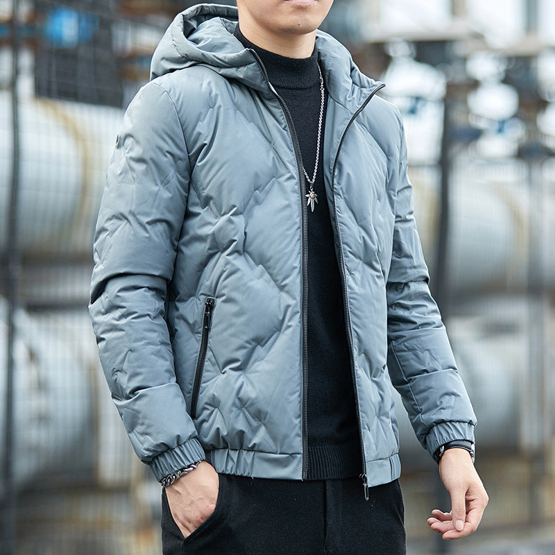 Solid color short and thick youth casual down jacket