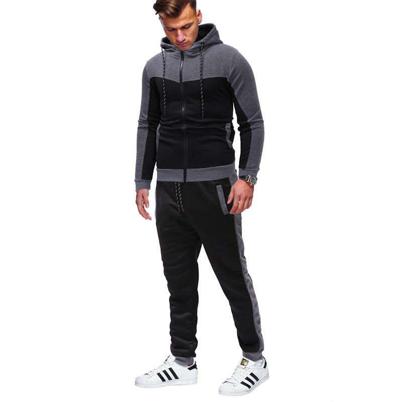 Men's casual hooded sweater suit