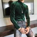Men's  slim half high neck bottoming shirt