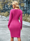 Ruched Tulip Hem Surplice Dress