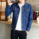 Lapel Long Sleeve Denim Jacket Men