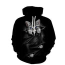 Printed Kitten Fashion Couple Hoodie Sweater Loose