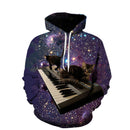 Printed Kitten Fashion Couple Hoodie Sweater Loose