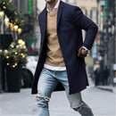 Men's Windbreaker Simple Woolen Coat Casual Woolen Mid Length Coat