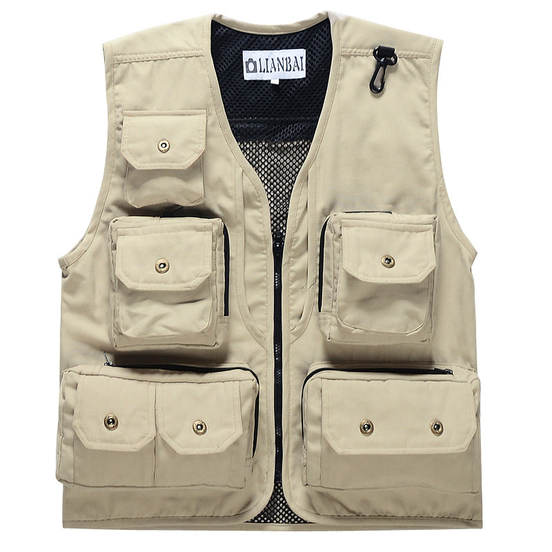 Multi-pocket Men's Canvas Fishing Vest